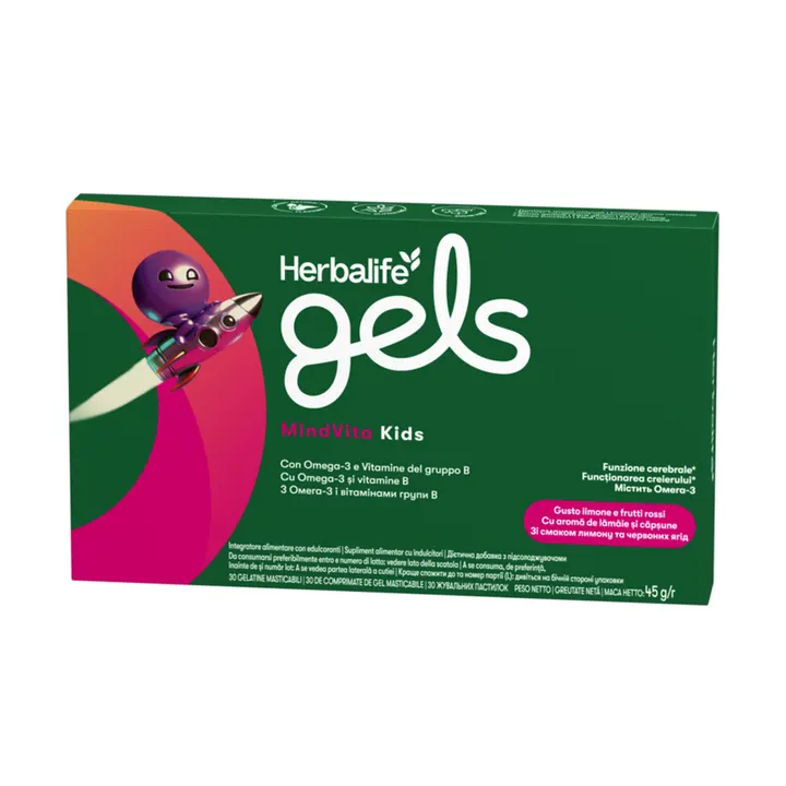 Зображення продукту Herbalife Gels MindVita Kids (Майнд Віта Кідз) ДЛЯ ДІТЕЙ жувальні пастилки (підтримка зростаючих потреб мозку)